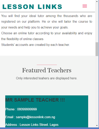 Lesson Links Screen 2