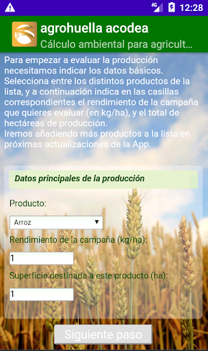 Android application agrohuella acodea screenshort