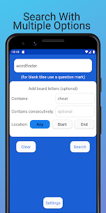 Free Mod Word Cheats – for Scrabble  Words with Friends 4