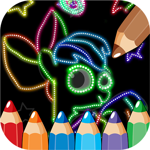 Coloring and learn kids doodle logo