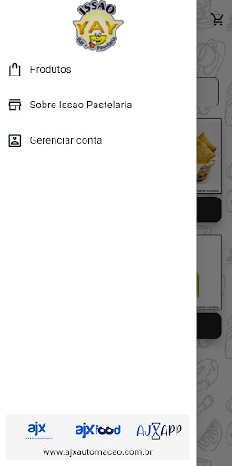 Android application Issao Pastelaria screenshort