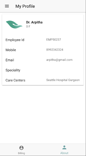 DocEngage Billing App Screen 2