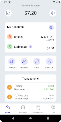 Android application Pura Vida Bitcoin screenshort