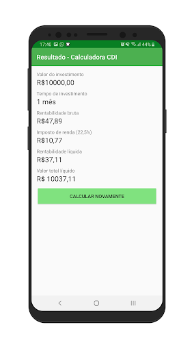 Calculadora CDI Screen 2