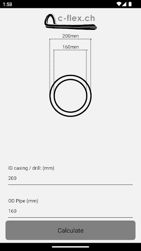 Android application Dichtungsketten Rechner screenshort
