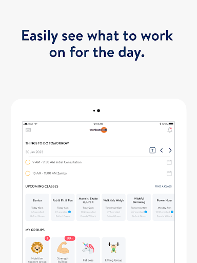 Screenshot of The Workout Club App