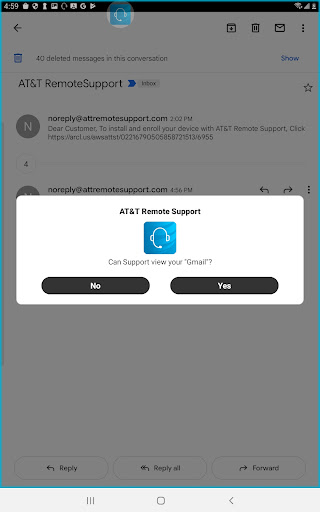 Screenshot of AT&T Remote Support