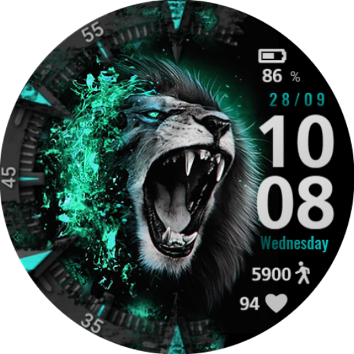 Cyan Lion Watch Face WearOs logo