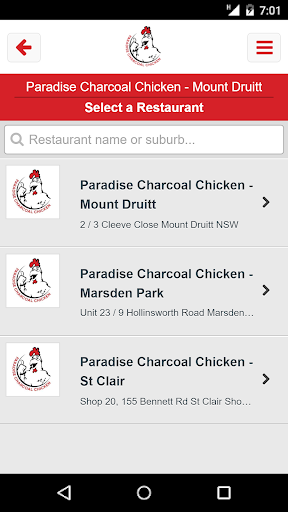 Paradise Charcoal Chicken Screen 2