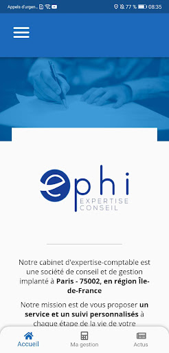 Android application Ephi Expertise Conseil screenshort