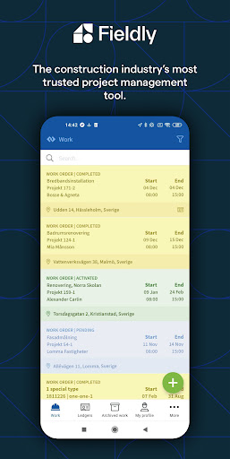 Android application Fieldly screenshort