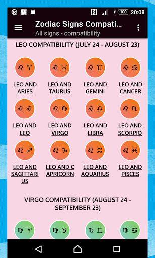 Zodiac Signs Compatibility Screen 2
