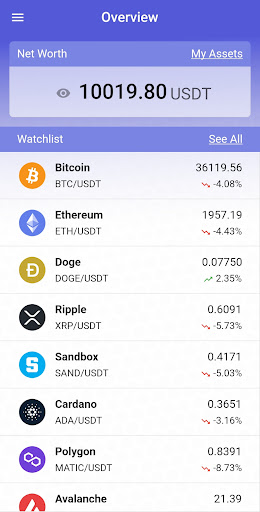 Android application Quick Crypto Trading Simulator screenshort