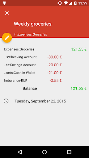 GnuCash Pocket Screen 3