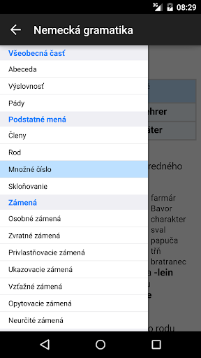 Android application Nemecká gramatika screenshort