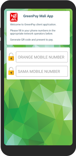 Android application GREENPAY CLIENT MALI screenshort