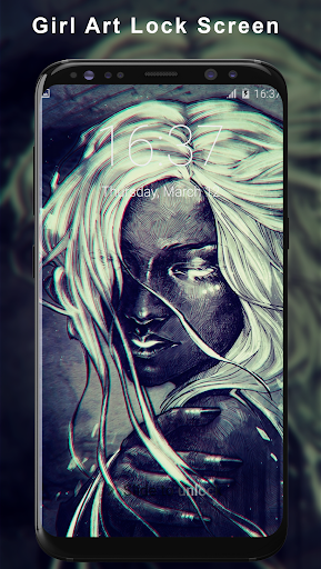 Android application Girl Art Pattern Lock Screen screenshort