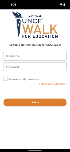 Android application UNCF Walk screenshort