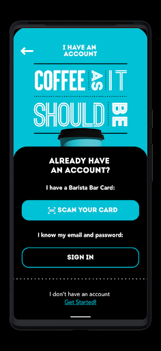 Android application My Barista Bar Rewards+ screenshort