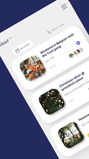 Android application Vibed - Organise together screenshort