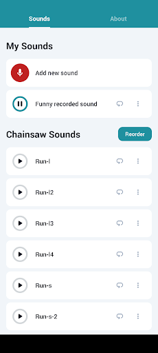 Android application Chainsaw Sounds screenshort