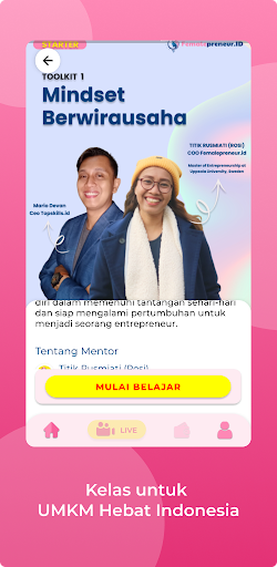 Android application Femalepreneur.id screenshort