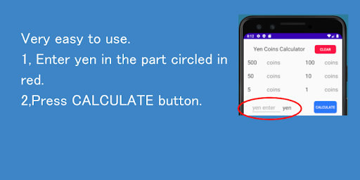 Japanese yen coins calculator Screen 2