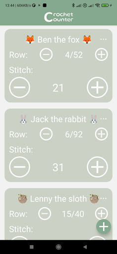 Android application CrochetCounter screenshort