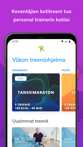 Android application Kotitreeni screenshort
