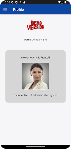 myHRsystem Screen 2