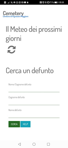 Android application Ricerca defunti Pignataro M. screenshort
