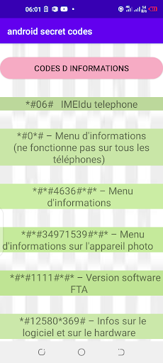 android secret codes