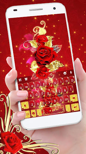 Android application Golden Red Rose Theme screenshort