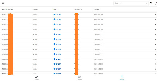 iTrack App Screen 3