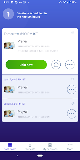 Android application MYT - Teacher screenshort