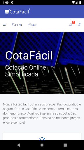 CotaFácil Administrador Screen 2