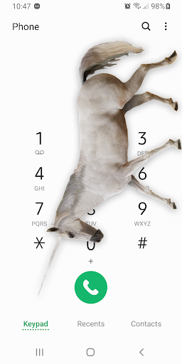 Unicorn on screen neighing joke - iUnicorn