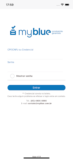 Android application MyBlue screenshort
