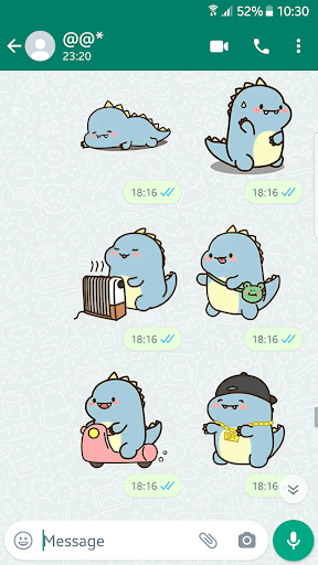 Animated Funny Dino stickers WAStickerApps