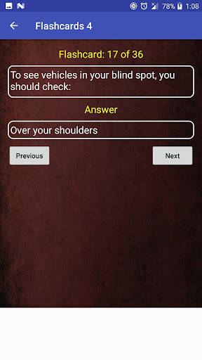 California DMV Practice Test Screen 3