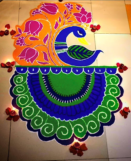 Peacock Rangoli Designs Screen 3