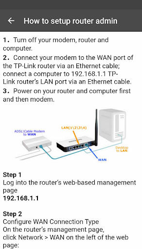 Android application 192.168.1.1 tp link guide screenshort