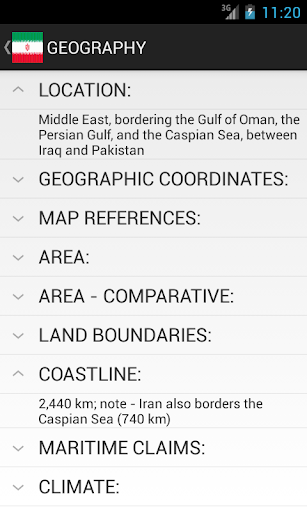 Android application Iran Facts screenshort