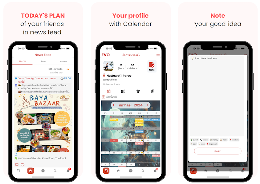 Android application EVO: lifestyle planner screenshort