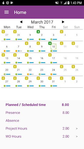 Android application IFS Time Tracker 9 screenshort
