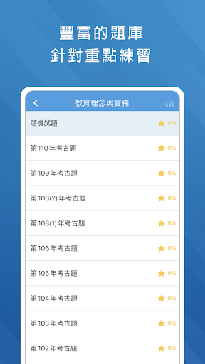 Android application 教檢與教甄題庫 screenshort