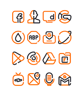 Lineblack - Orange icon Pack Skjermbilde