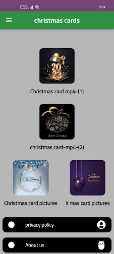 Android application christmas cards screenshort