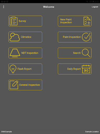 Android application SAM V2 screenshort