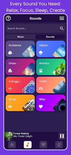 Screenshot of ReliefMix Affirmations & Sound